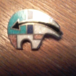 WJ Sterling silver with turquoise pin